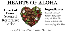 Load image into Gallery viewer, Hearts of Aloha - Small Batch Handcrafted Restorative Lotion with a hidden Gem