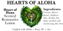 Load image into Gallery viewer, Hearts of Aloha - Small Batch Handcrafted Restorative Lotion with a hidden Gem
